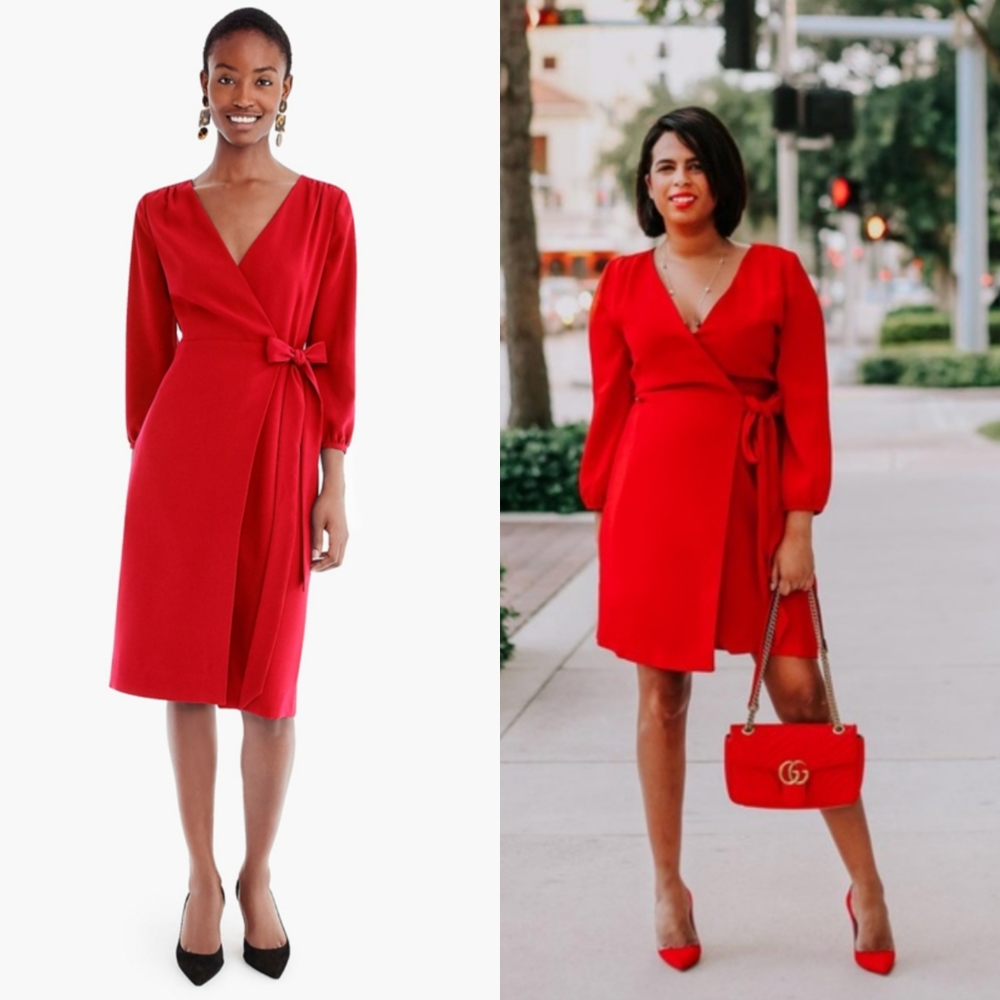 NWT J.CREW Crepe Wrap Red Dress